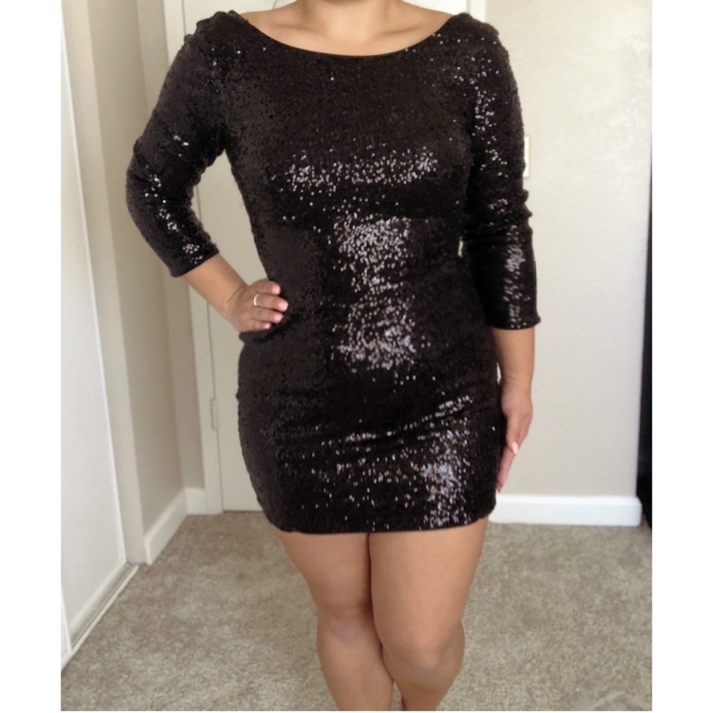 Black sequin dress